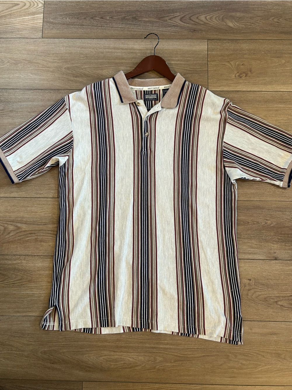 Vintage Brittania by Levi Strauss Striped Polo Shirt Men’s Large Y2 Skater